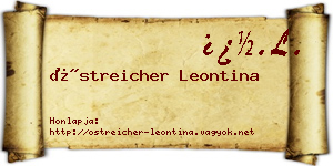 Östreicher Leontina névjegykártya